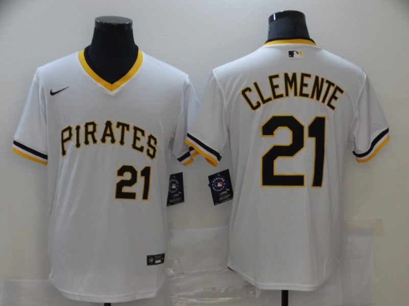 Men's Pittsburgh Pirates Roberto Clemente #21 White Authentic Jersey